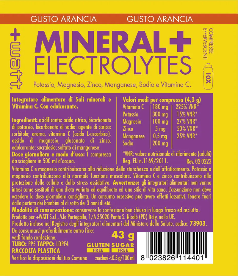 Load image into Gallery viewer, +WATT MINERAL+ ELECTROLYTES effervescent vitamins and mineral salts
